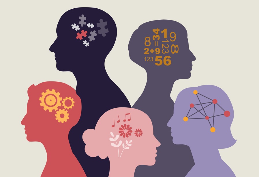 shapes of people each experiencing an ADHD symptom