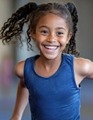 smiling girl running