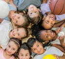 group of kids with basketball