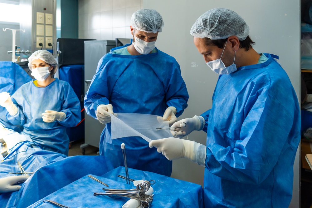 mesh surgery in operating room